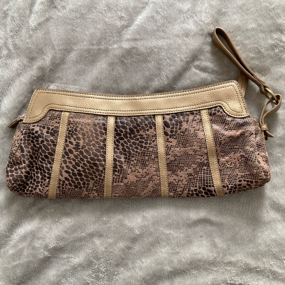 Vegan suede clutch or evening bag